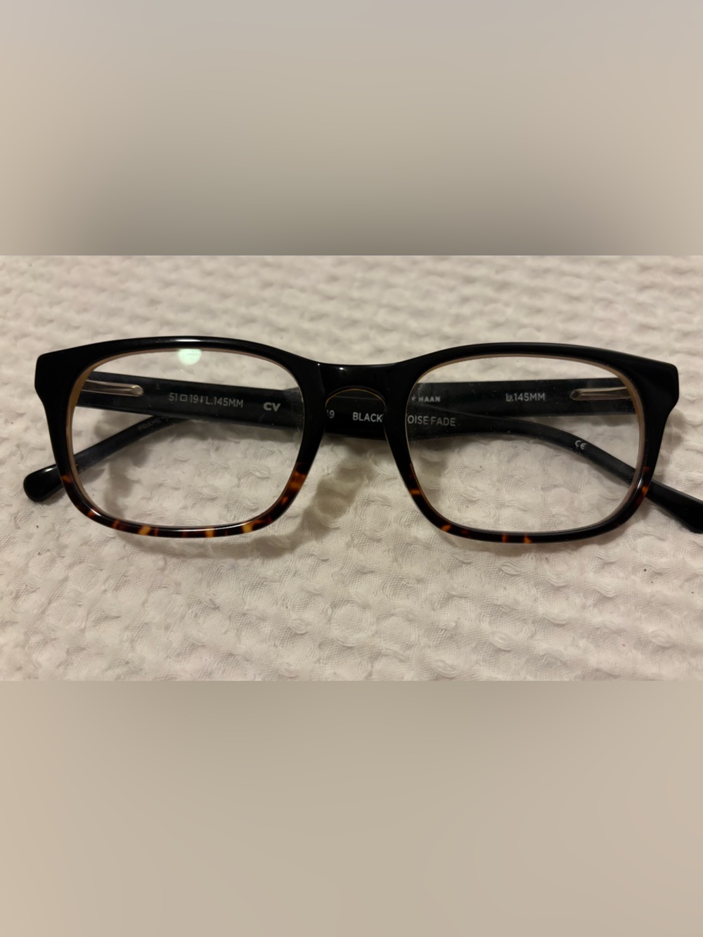 Cole Haan Black Sunglass Temple Arm with Gold Hinge Accent